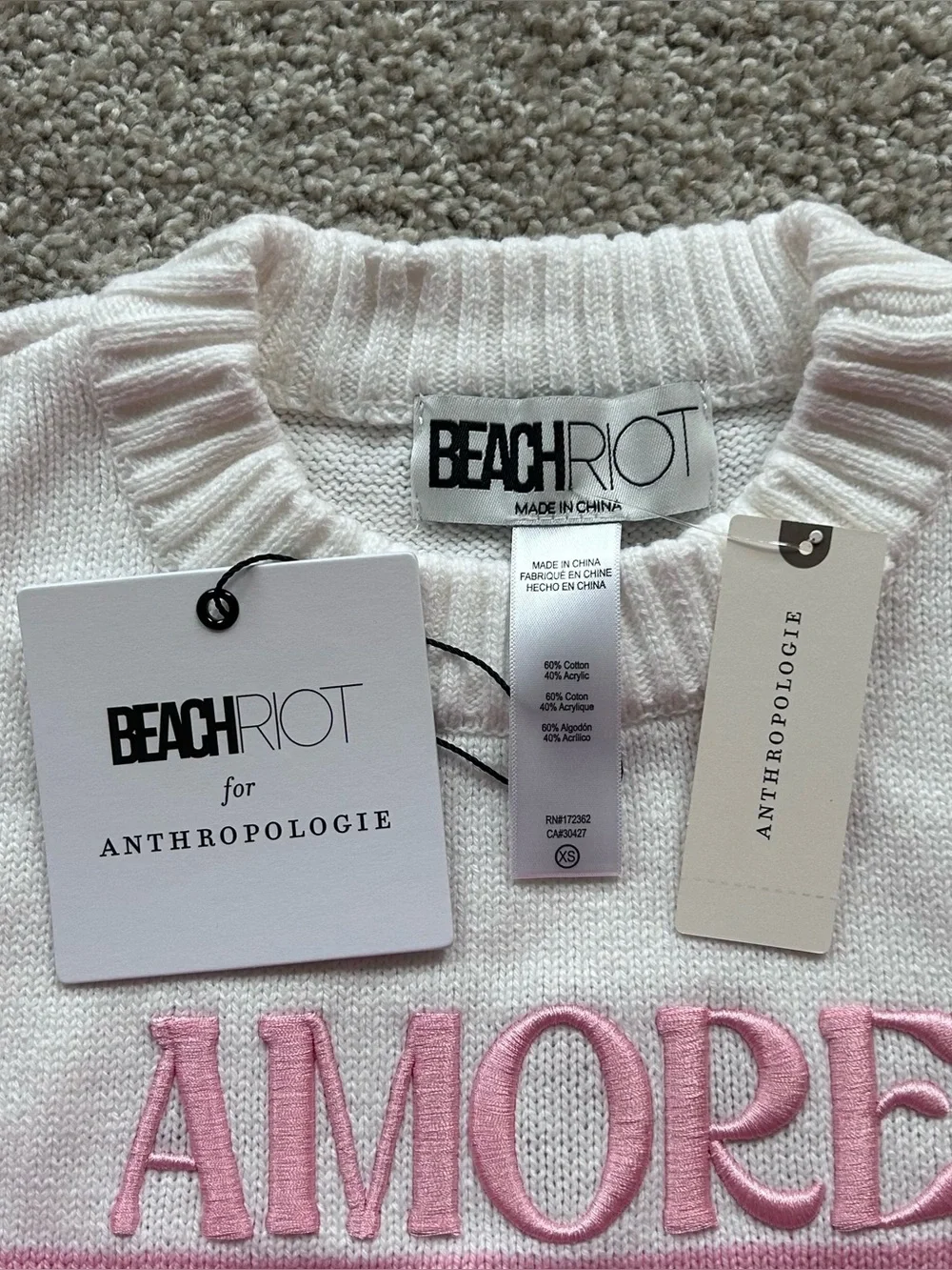 Anthropologie Beach Riot Callie Love Pink Long Sleeve Sweater Size XS NWT - Picture 6 of 10